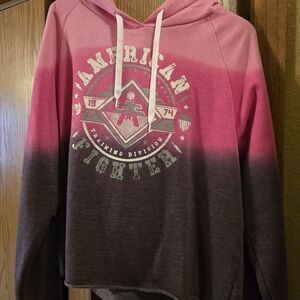 American Fighter Gradient Pink and Gray Hoodie